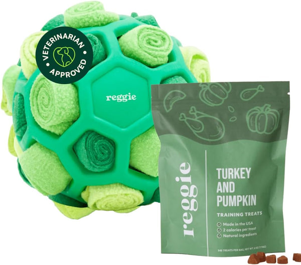 Reggie Forager Ball for Dogs | Interactive Treat Dispensing Dog Enrichment Toys | Reduces Boredom, Stress & Hyperactivity | Snuffle Toys for Dogs | Durable & Washable Dog Puzzle Toy9
