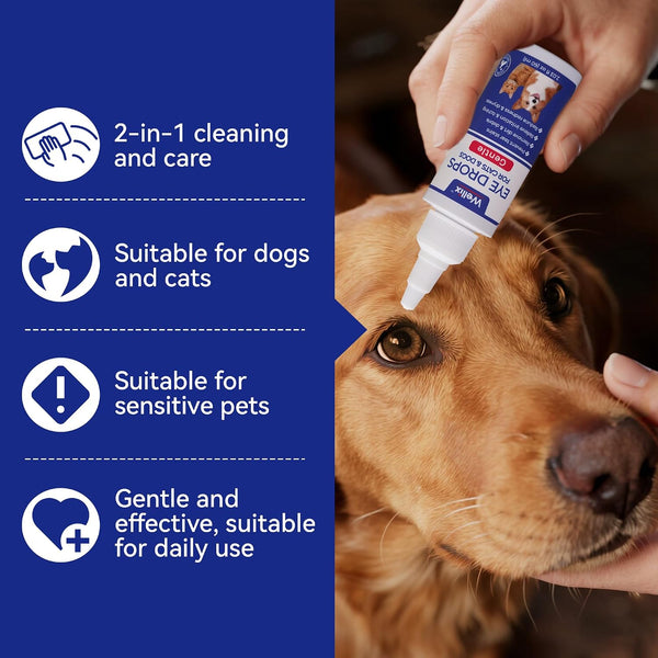 Wellix Pet Eye Drops for Dog & Cat, Non-Irritating Taurine Dog Eye Drop | Dog & Cat Eye Infection Treatment to Soothe Eye Allergy, Dry Eyes Pink Eyes, Dog Tear Stain Cleaner | Mild Herbal Blend, 60Ml4