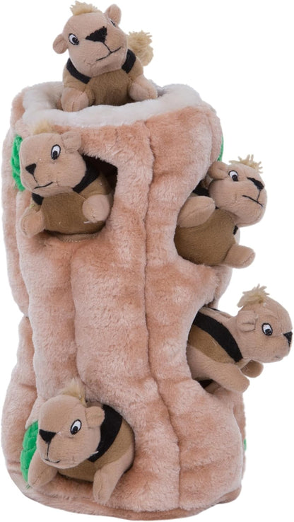 Outward Hound Hide-A-Squirrel Dog Toy – Interactive 2‑In‑1 Plush Puzzle with 6 Squeaky Removable Squirrels, X-Large1