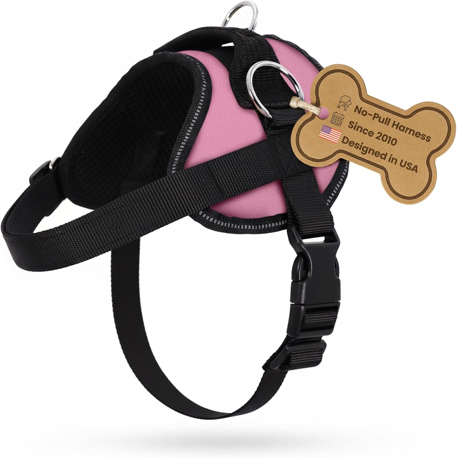 bark-appeal-tan-plaid-no-pull-dog-harness-for-extra-small-to-small-sized-pets-adjustable-reflective-vest-with-3-leash-clips-for-added-control-easy-walks-training-small