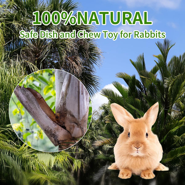 30 Pcs Disposable Palm Leaf Bowls 4 Inch Bowl for Rabbits, Compostable like Bamboo Bowls Disposable Bowl Bunny Chew Toys Chewable Dish for Rabbits & Bunnies,Small Pets4