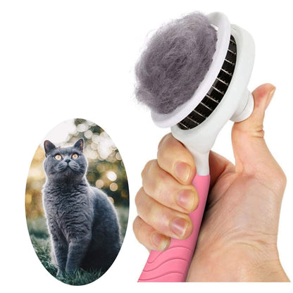 Self Cleaning Slicker Brush - Cat Brush Skin-Friendly Deshedding Grooming Massaging Tool for Long & Short Haired Pets, Cat Hair Brushes Easy Removes Undercoat for Dogs Cats Rabbits - UPGRADED, Blue10