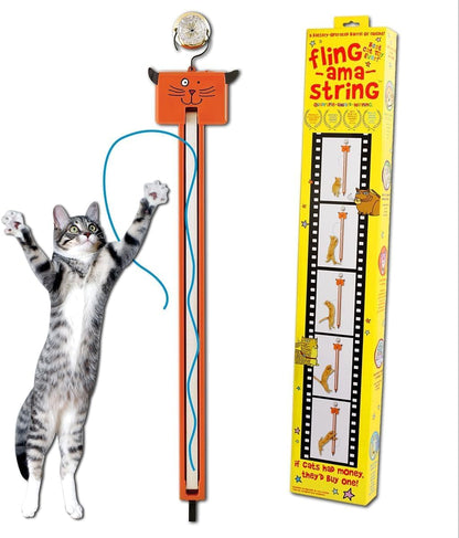 Moody Pet Interactive Cat Toy for Indoor Cats – Fling-Ama-String Automatic, Moving, Flying String Toy for Cats – Battery Operated, Door Hanging Exercise Toy for Kittens & Adult Cats1
