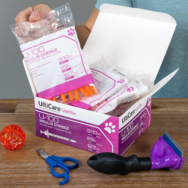 Ulticare Vetrx U-100 Pet Insulin Syringes, Comfortable and Accurate Dosing of Insulin for Pets, Compatible with Any U-100 Strength Insulin, Size: 3/10Cc, 29G X 1/2’’, 100 Ct Box3