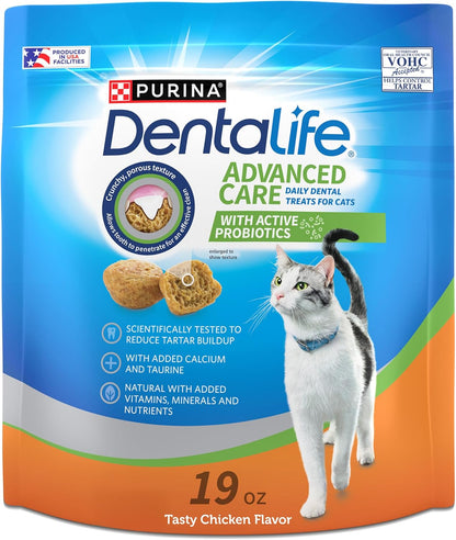Purina Dentalife Made in USA Facilities Cat Dental Treats, Tasty Chicken Flavor - 19 Oz. Pouch1
