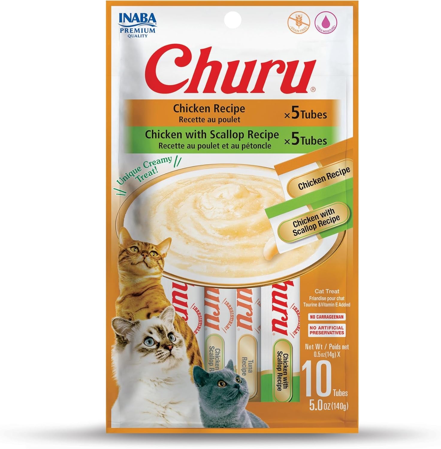 inaba-churu-cat-treats-lickable-squeezable-creamy-puree-cat-treat-with-green-tea-extract-taurine-0-5-ounces-each-tube-20-tubes-tuna-variety