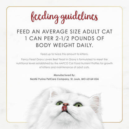 Purina Fancy Feast Gravy Lovers Beef Feast Grilled Gourmet Cat Food in Wet Cat Food Gravy - (Pack of 24) 3 Oz. Cans7
