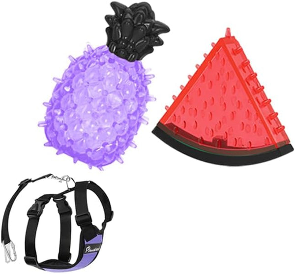 Pawaboo Pet Teether Cooling Chew Toys, Freezable Teething Toy for Puppies, Watermelon and Pineapple Shape Freeze Interactive Toys in Summer, Frozen Dog Treat Training Tools for Small and Medium Dogs11