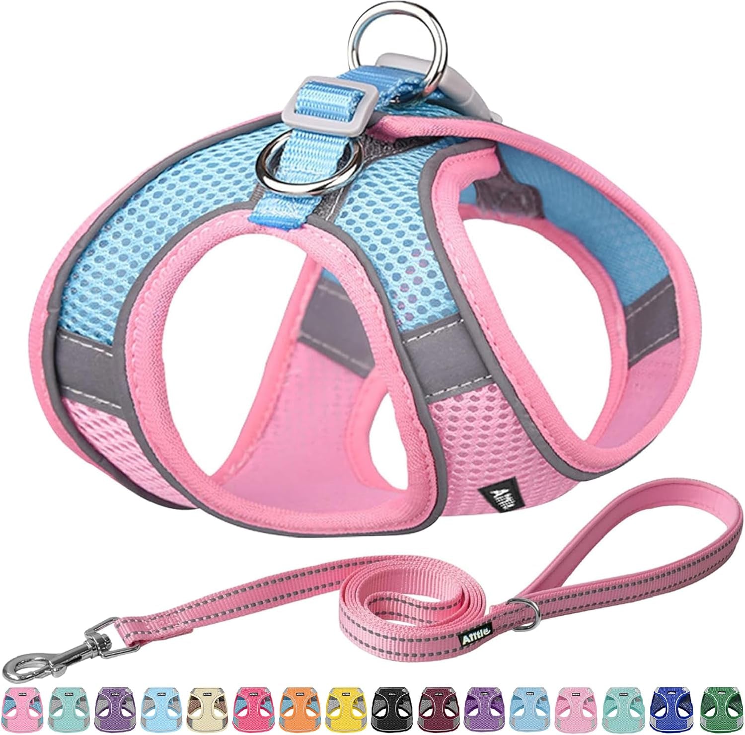 aiitle-no-pull-dog-harness-and-leash-set-step-in-adjustable-dog-harness-with-padded-vest-for-all-weather-dog-leash-with-soft-padded-handle-easy-to-put-on-small-and-medium-dogs-beige-s