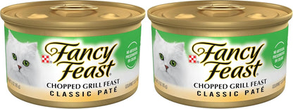 Purina Fancy Feast Chopped Grill Feast Classic Wet Cat Food Pate - (Pack of 24) 3 Oz. Cans10