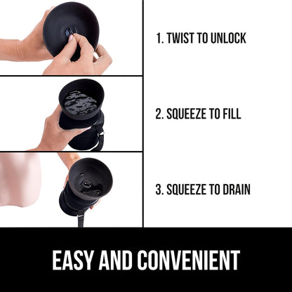 GORILLA GRIP Dog Water Bottle, Portable Water Bowl Dispenser for Dogs, 16 Oz Leak Proof Pet Travel Squeeze Bottles Food Grade Silicone, Stocking Gifts for Pets to Go Puppy Essentials, Black7