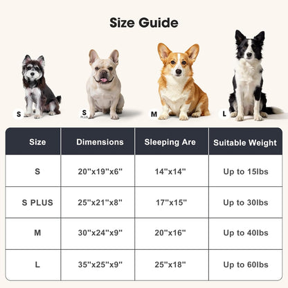 GASUR Small Dog Beds Small Size Dogs, Rectangle Washable Dog Bed, Orthopedic Dogs Sofa Bed, Pet Cuddler Anti-Slip Bottom, Soft Calming Sleeping Warming Puppy Bed (S (20"X 19"X 6"), Black)6
