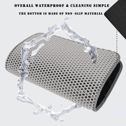 HCY&WLD Cat Litter Mat, 45X26/35X24/30X22/24X18 Inch Double Layer Cat Litter Box Mat, EVA Non-Slip, Waterproof Urine Proof Cat Litter Catcher Mat, Easy Clean Scatter Control (35X24 Inch, Khaki)6