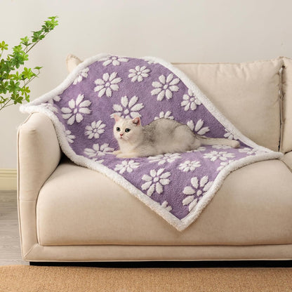 Cute Waterproof Blanket for Dog Cat or Adult, 50"X60", Pink | 3D Textured Flower Pet Blanket for Bed Couch Sofa, Soft Liquid Pee Proof Pet Furniture Protector14