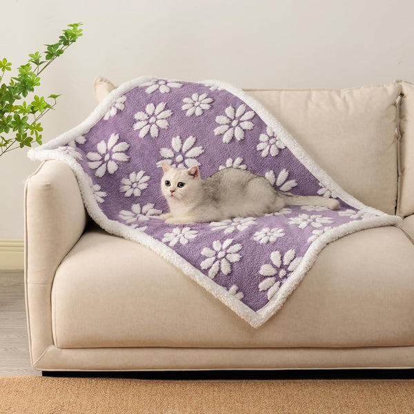 Cute Waterproof Blanket for Dog Cat or Adult, 50"X60", Pink | 3D Textured Flower Pet Blanket for Bed Couch Sofa, Soft Liquid Pee Proof Pet Furniture Protector14