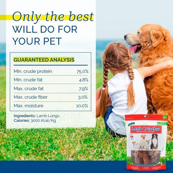 PCI Pet Center Inc Lamb Crunchys Raw Dehydrated Lamb Dog Treats, 16 Oz Pack | Made in USA Dog Treats from Single-Ingredient Lamb Lung, for Dogs of All Ages - Can Be Used for Training or Daily Treats5