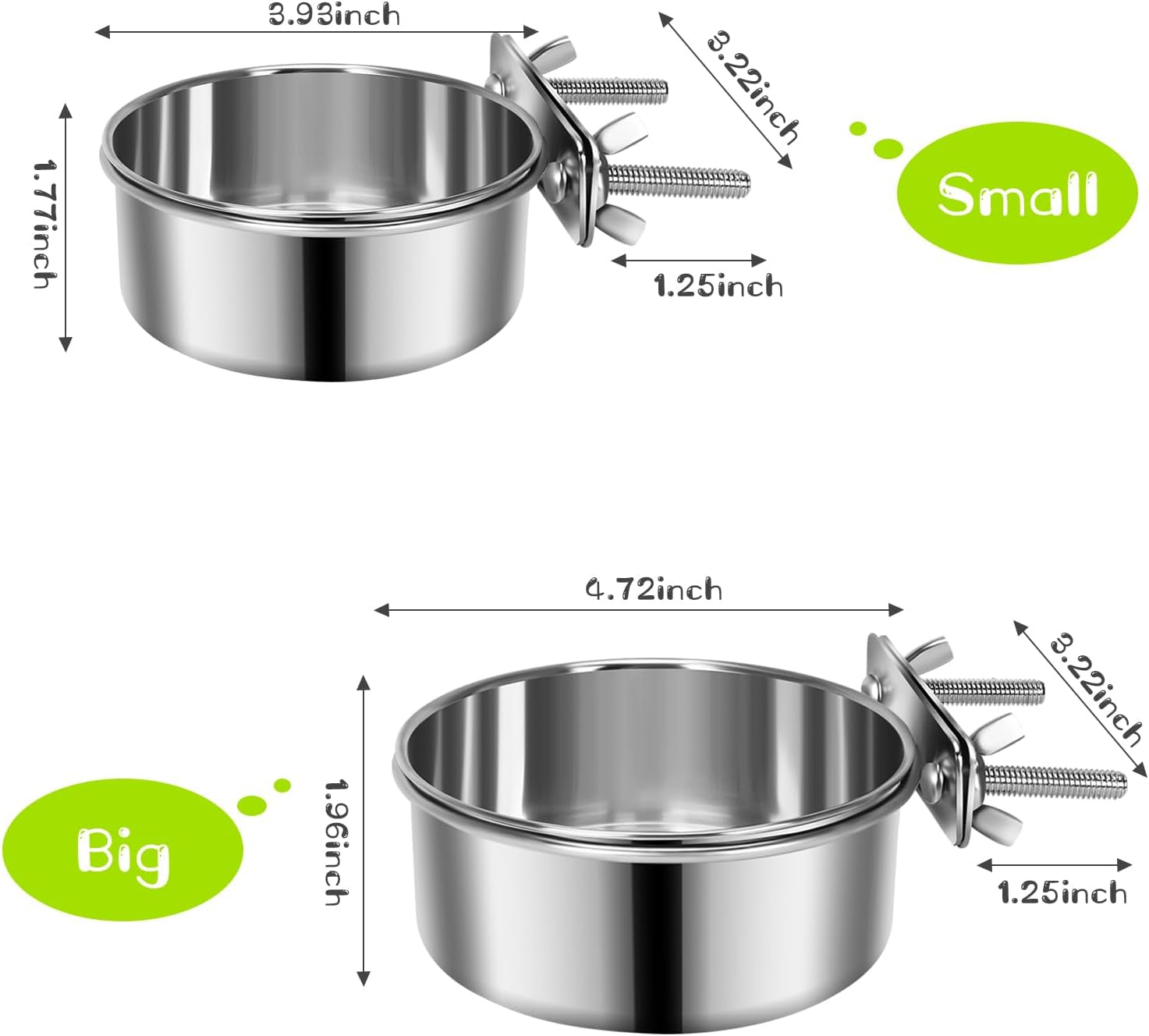 2-pcs-small-pet-dog-food-water-bowl-for-cage-stainless-steel-non-spill-kennel-hanging-cats-pets-bowls-with-clamp-holder-crate-feeder-dish-for-small-dogs-pets-4-7x1-9-3-9x1-7