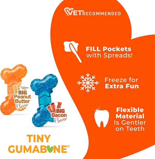Nylabone Flexi Chew Tiny Gumabone Dog Chew Toys, Xx-Small, 2 Count | Peanut Butter & Bacon Flavor, X-Small Breeds, Flexible Material, Fill with Treats, Gentle on Teeth, for Dogs up to 15 Lbs4