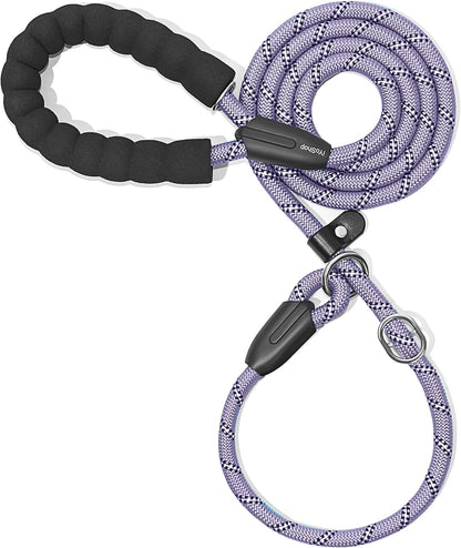 Iyoshop Durable Slip Lead Dog Leash with Padded Handle and Highly Reflective Threads, No Pull Dog Training Leash, (1/2" X 6 FT, Black)10