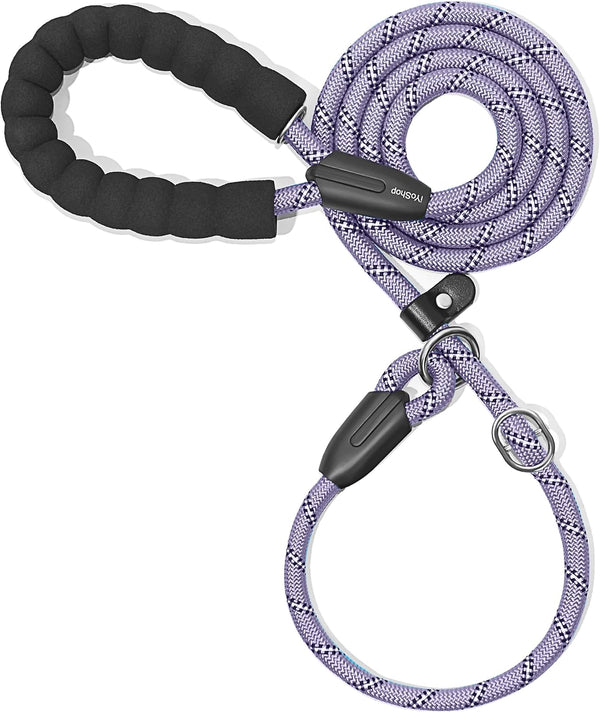 Iyoshop Durable Slip Lead Dog Leash with Padded Handle and Highly Reflective Threads, No Pull Dog Training Leash, (1/2" X 6 FT, Black)10
