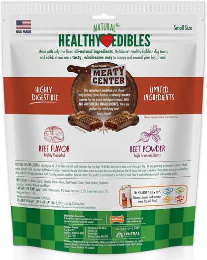 Nylabone Healthy Edibles Meaty Center Dog Treats, Beef Flavor, 12 Count | Natural Dog Chew Bones, Made in USA, Highly Digestible, Help Clean Teeth, Long Lasting Chews for Small Dogs up to 25 Lbs8