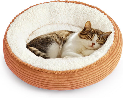 Love'S Cabin round Donut Cat and Dog Cushion Bed, 20In Bed for Cats or Small Dogs, Anti-Slip & Water-Resistant Bottom, Super Soft Durable Fabric Pet Beds, Washable Luxury Cat & Dog Bed Gray10