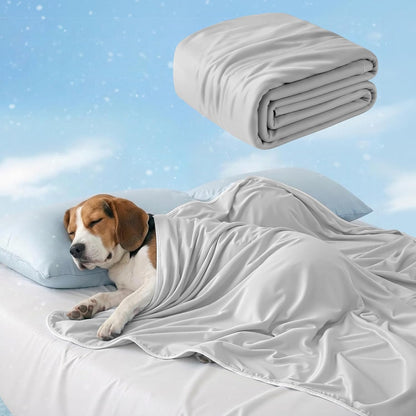 Mora Pets Premium Cooling Blanket for Dogs, Q-MAX>0.5 Washable Breathable Cooling Mat, Lightweight Soft Summer Pet Throw Blanket, Furniture Protector Bed Couch Cover for Small Dog Cat, Gray, 29X408