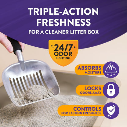 ARM & HAMMER Slide Platinum Easy Clean-Up Clumping Cat Litter, 18 Lbs | 24/7 Odor Control, Triple-Action Freshness, Non-Stick, Easy Clean Up, Low Tracking, Multi-Cat Formula, Scented2