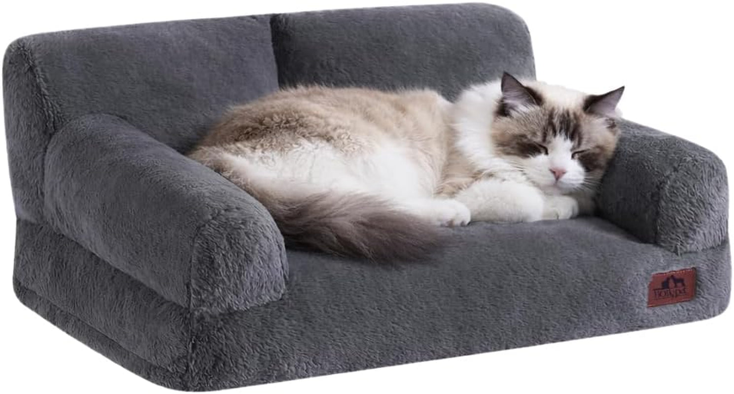 hollypet-small-dog-large-cat-bed-puppy-couch-beds-for-pets-up-to-25-lbs-fluffy-dog-cat-couch-plush-soft-warming-pets-beds-with-machine-washable-cover-and-non-slip-bottom