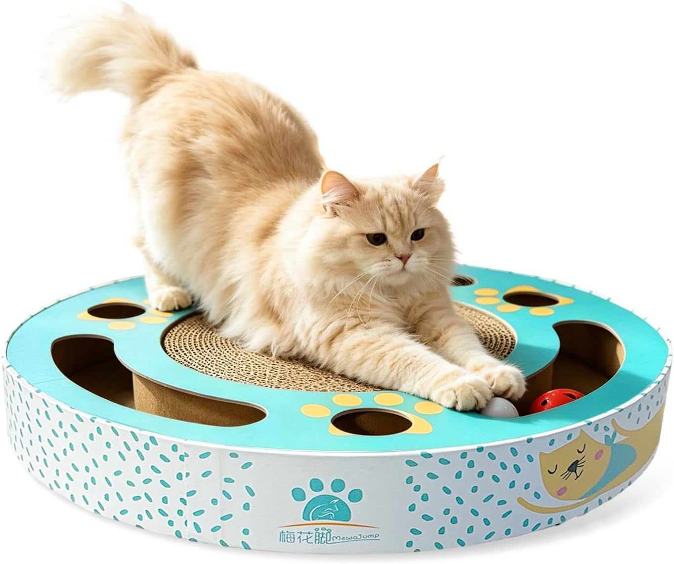 round-cat-scratching-pad-modern-cats-scratcher-cardboard-interactive-toys-for-indoor-cats-with-2-bell-balls-and-kitten-tunnel