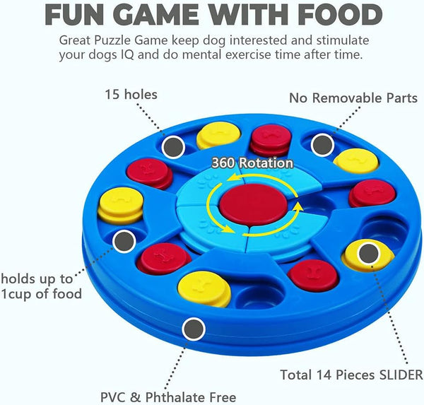 Dog Puzzle Toys Interactive Toy for Puppy IQ Stimulation &Treat Training Games Treat Dispenser for Smart Dogs, Puppy &Cats Fun Feeding (Level 1-3)2