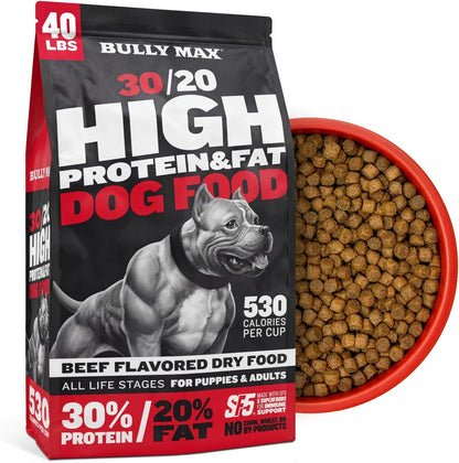 Bully Max Dry Dog Food for Adults & Puppies - High Protein & Fat for Muscle & Weight Gain - High Performance Dog Food Supplements - Small & Large Breed Dogs (535 Calories per Cup), Chicken, 15Lb Bag14