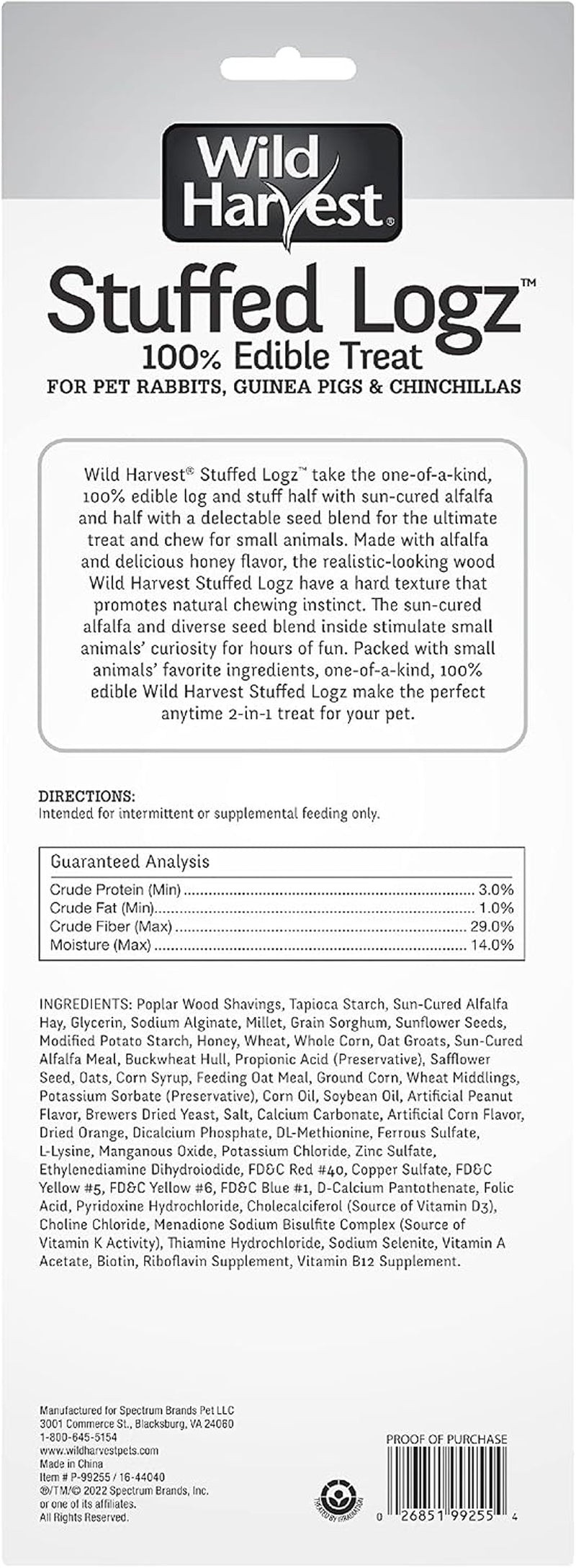 wild-harvest-stuffed-logz-1-count-edible-treat-for-rabbits-guinea-pigs-and-chinchillas-artificial-peanut-butter-flavor