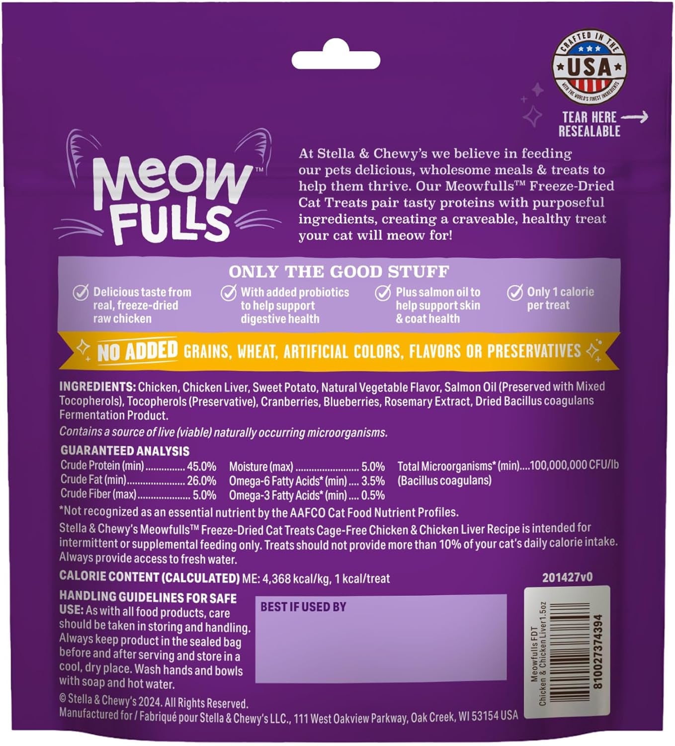 stella-chewys-meowfulls-freeze-dried-cat-treats-chicken-chicken-liver-recipe-raw-protein-with-probiotics-salmon-oil-1-calorie-per-treat-1-5-oz