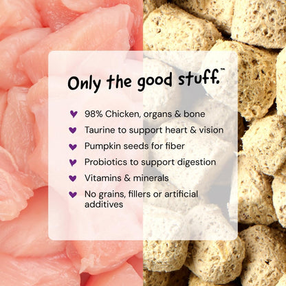 Stella & Chewy'S Freeze-Dried Raw Cat Dinner Morsels - Premium Chicken Recipe with 98% Cage-Free Meat & Organs - Natural Grain-Free Cat & Kitten Food - Made in USA - 3.5 Oz3