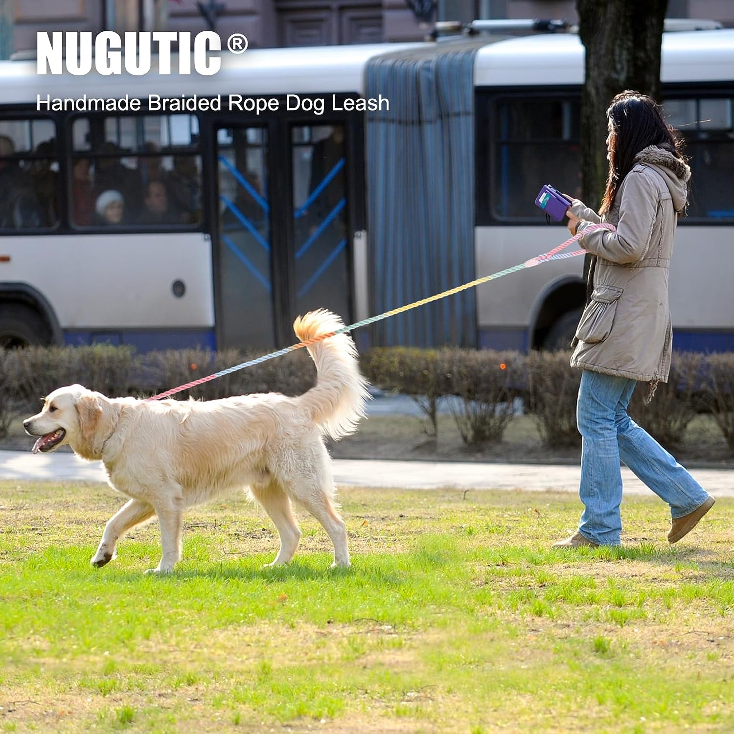 5-ft-handmade-rope-dog-leash-for-small-medium-and-large-dogs-soft-and-comfortable-grip-new-golden-heavy-duty-metal-clasp-colorful-macaron