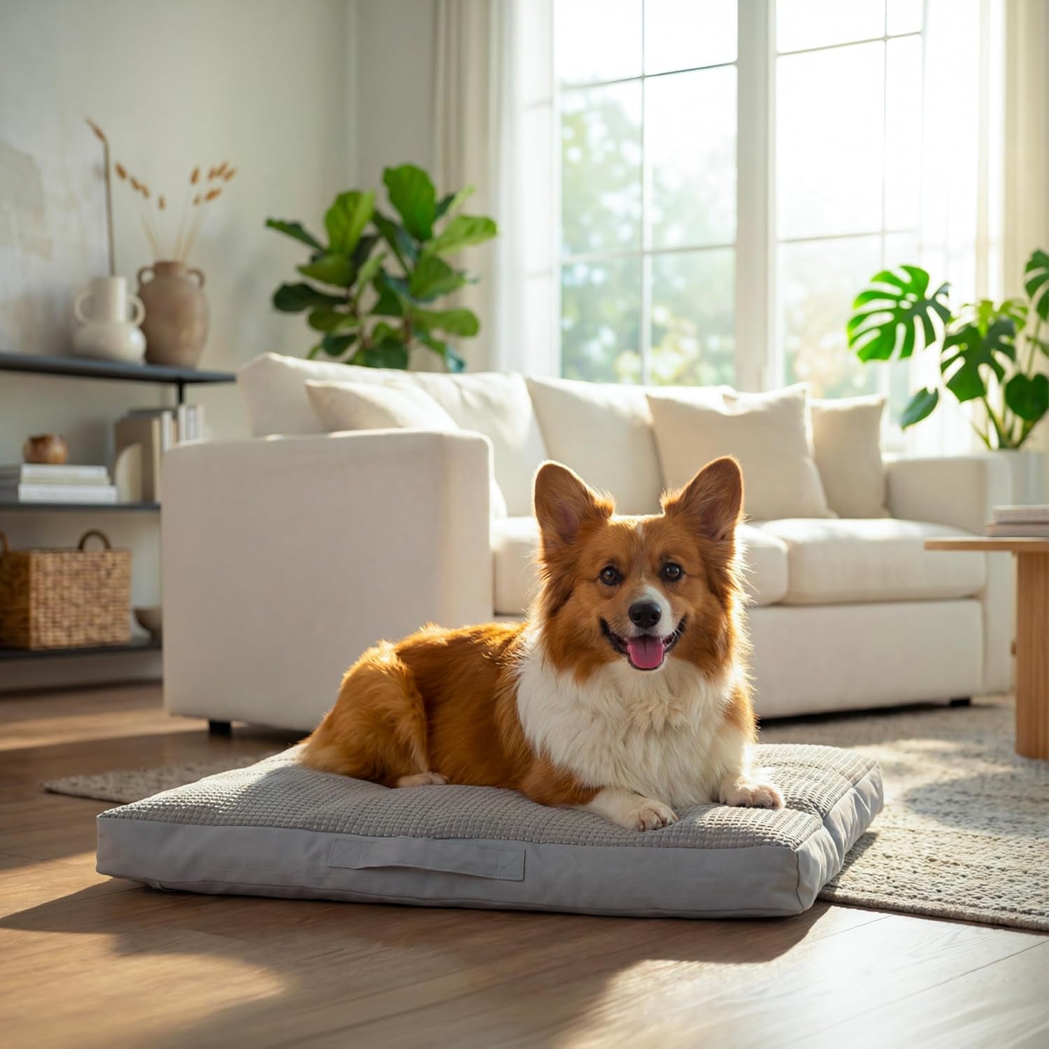 best-friends-by-sheri-cool-cozy-dog-cooling-bed-orthopedic-comfort-with-shredded-foam-plush-polyfill-water-resistant-base-washable-cover-dogs-puppies-gray-small-30-x-20