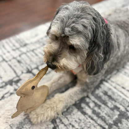 SPOT Dura-Fused Leather Rabbit Dog Toy – Durable Real Leather & Jute Chew Toy with Squeaker, Double-Stitched for Moderate Chewers, Small & Medium Dogs, 7.5In5