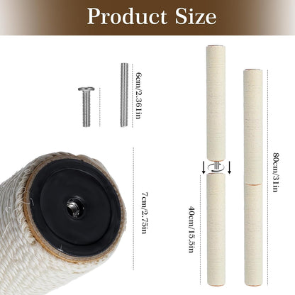 4 PCS M8 15.7 X 2.75 Inch Cat Scratching Post Replacement, Sisal Pole Cat Tree Replacement Post with Screws, Refill Scratcher Posts for Indoor Kitten Tree Tower Spare Cats Furniture Protector2