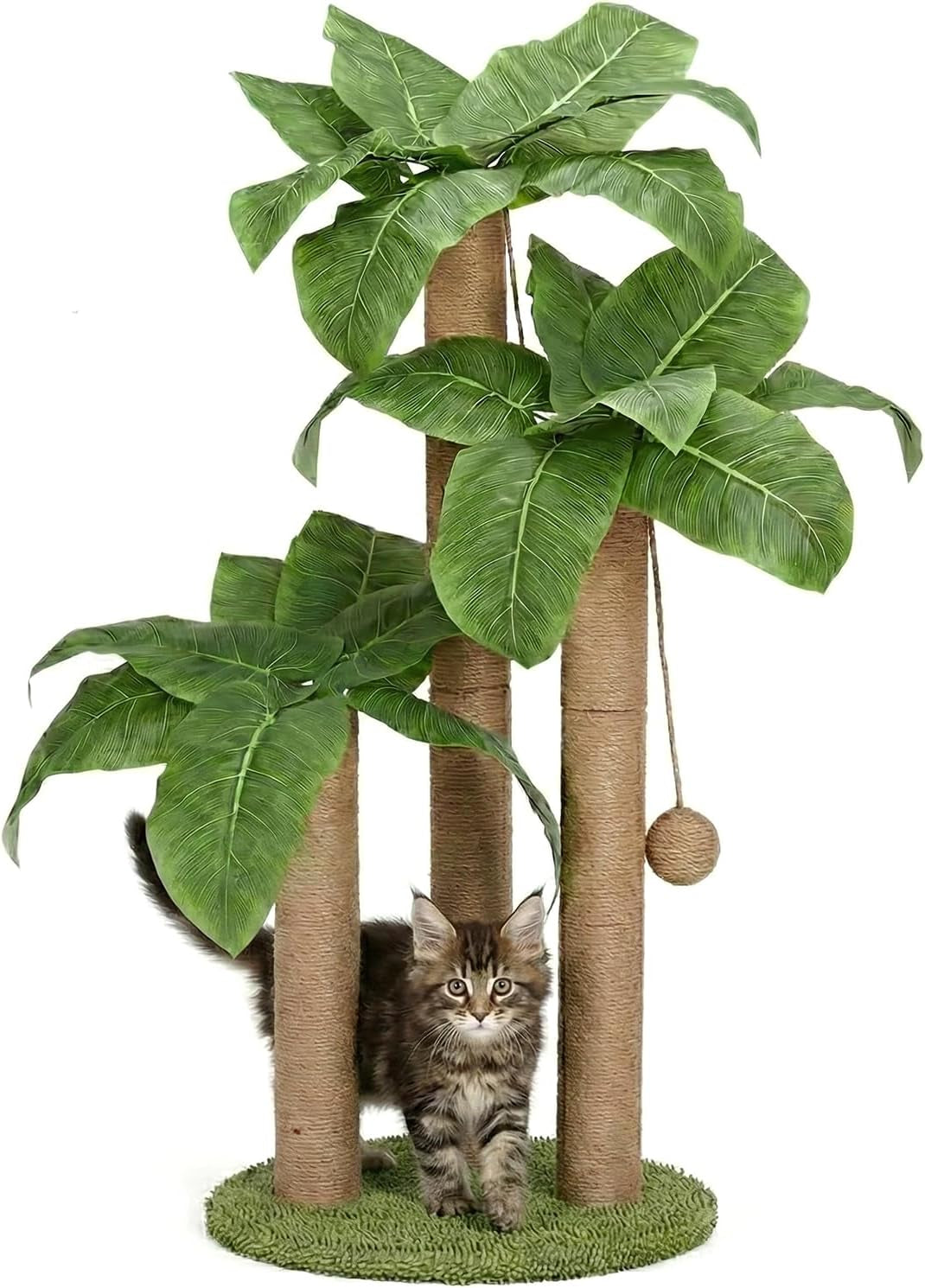 lemonda-31-5inch-cat-scratching-post-cat-scratcher-tree-with-3-scratching-poles-2-interactive-dangling-balls-cats-scratching-posts-for-indoor-kitten-adult-cats-cat-scratcher-tree-3-scratching-poles-cat-scratching-posts-2-interactive-dangling-balls-for-indoor-kitten-adult-cats