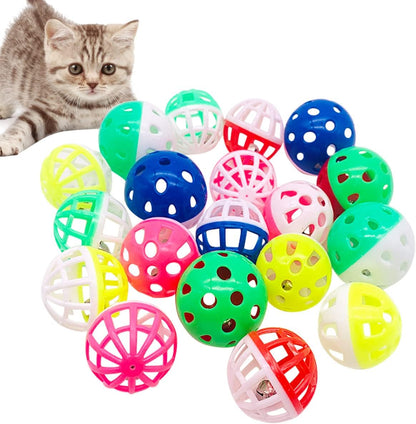 PET SHOW 20 Pcs Cat Crinkle Toy Ball 2.5Inch Mylar Cat Pounce Chase Toys Colorful Paper Ball Chase Training Activity for Cats Kittens14