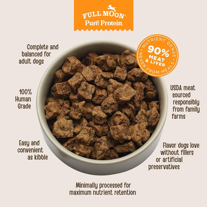 Full Moon® Pure Protein Air Dried Dog Food Homestead Turkey Recipe 1Lb | Human Grade, Protein-Rich, Jerky-Like Texture, Shelf-Stable, 90% Meat9