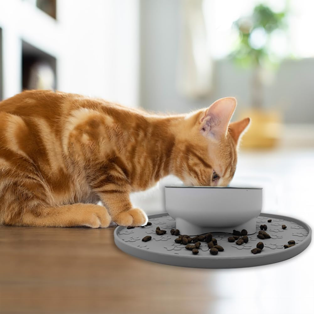 silicone-pet-food-mat-dog-food-and-water-mat-raised-edge-rubber-mat-for-dog-bowls-prevents-food-and-water-from-staining-floors-suitable-for-small-and-medium-pets-10-6-gray-odorless