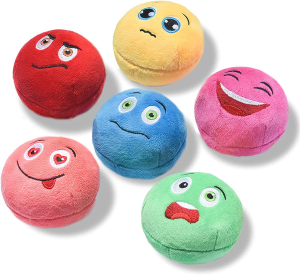 SCHITEC Squeaky Dog Toys, [6 Pack] Soft Stuffed Plush Balls with Squeakers, Interactive Fetch Play for Puppy Small Pets1