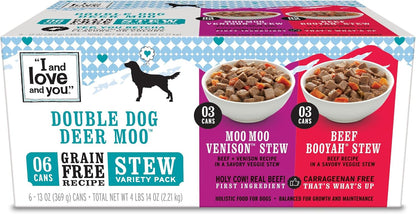 I and Love and You Wet Dog Food - Baad Mooon on the Rise Variety Pack - Beef + Lamb, Grain Free, Filler Free 13Oz Can, 6Pk16
