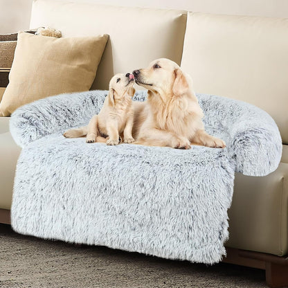 Luxurious Dog Couch Bed Protector for Dogs Pet Couch Cover Dog Sofa Beds(M) | Removable Fluffy Plush Dog Couch Bed Washable, Calming Dog Sofa Beds, Waterproof Couch Protector, Pet Beds Mats for Couch(L)9