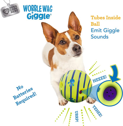 Wobble Wag Giggle Ball, Interactive Dog Toy, Fun Giggle Sounds When Rolled or Shaken, Pets Know Best, as Seen on TV5