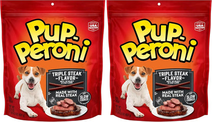 Pup-Peroni Dog Training Treats Made with Real Beef, 8 Bags (5.6 Oz. Each) | Slow Cooked 2.5+ Hours for a Tender Texture & Rich, Meaty Taste. 24% Protein. No Fillers. No Red 40.8