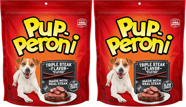 Pup-Peroni Dog Training Treats Made with Real Beef, 8 Bags (5.6 Oz. Each) | Slow Cooked 2.5+ Hours for a Tender Texture & Rich, Meaty Taste. 24% Protein. No Fillers. No Red 40.8