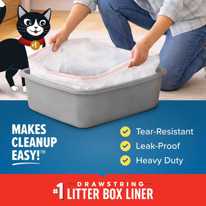 Jonny Cat Litter Box Liners Heavy Duty, Tear & Leak Resistant Jumbo 15Ct3